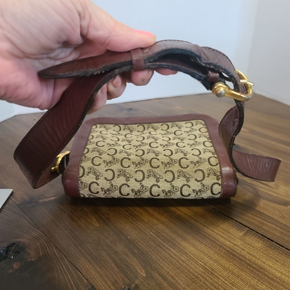 💥SALE Celine Macadam Carriage Rare has COA vintage leather canvas shoulder bag - Picture 9 of 16